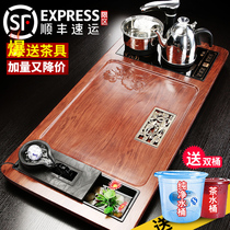 Qinyi solid wood tea tray set Automatic integrated induction cooker Household drainage tea table Tea sea Complete set of Kung Fu tea sets