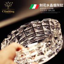 European fashion simple crystal glass ashtray large cigar cylinder office living room study home decoration