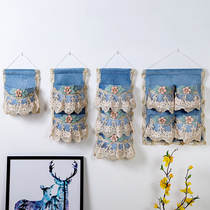 Fabric lace hanging bag storage bag door rear hanging wall decoration storage bag wardrobe debris finishing boutique hanging pocket