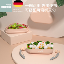 All-around mother childrens silicone cloud bowl Baby auxiliary food suction cup convenient to go out Infant meal plate set