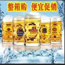 Custom printed logo glass oversized 1L liter 1000ML German beer hero draft beer handle cup 500ml