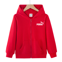 Boys tide sweatshirt hooded cardigan jacket spring and autumn foreign childrens middle-aged thin cotton cotton plus velvet zipper shirt