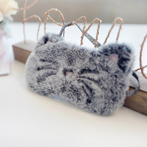 Cute girl heart hair small rabbit velvet tip faded cat silky sleep assistant eye mask cute nap shade mask