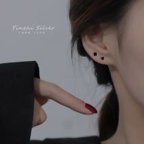 S925 silver and black earrings for women to sleep without taking off 2023 new hot style ear piercing earrings niche design high-end sense