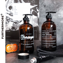 ins Nordic bath bottle glass bottle hand sanitizer LOTION Bath Shampoo round split press bottle