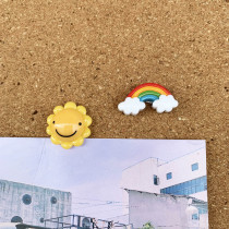2 rainbow sunflower cartoon expression pins weather cute Cork message stickers decoration nail