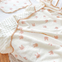 Lace marshmallow baby spring and summer thin gauze air conditioned by children pure cotton covered baby bean blanket