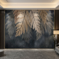 3D Nordic wind gray leaf TV background bamboo wood fiber integrated board 8D quick installation living room sofa wall panel