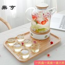 Dingheng Fruit Flower Tea pot heat - resistant glass tea set Japanese style constant temperature 6 cups of small new Qing afternoon tea candle