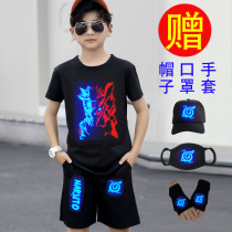 Night Light Short Sleeve T-Shirt Male Summer Fire Movie Ninja 13 Grand Boy Junior High School Student Handsome 12-15-14-14-half sleeve suit