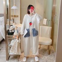 Nightdress Lady autumn and winter coral flannel pajamas warm ins Wind Net red home clothing anti-light jumpsuit