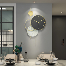  Watch wall clock living room household fashion clock wall hanging simple modern net red Nordic light luxury decoration personality creativity