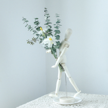 Puppet joint people hold flowers ins dried flowers small fresh ornaments real flowers Air-dried natural immortalized flowers Home decoration