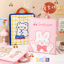  Tutoring document bag Carrying book Student portable book bag Canvas book making-up bag a4 storage bag Art homework bag Female