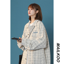 2022 new style small fragrance coat womens French high-end loose jacket spring and autumn ins fashion plus velvet top trend