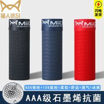 Cat King Summer Mens Underwear Mens Thin Section Ice Silk Flat Corner Pants Graphene Bacteriostatic Breathable Sports Sexy Four-corner Pants