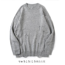 LASA tide is right. Tide brand men and women couples autumn and winter New Japanese retro old knitted loose sweater