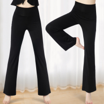 Black dance pants female modal straight tube micro Horn High waist tight training pants summer slim body shape pants thin