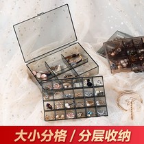 Jewelry box large capacity earrings earrings jewelry storage box box necklace portable finishing box artifact