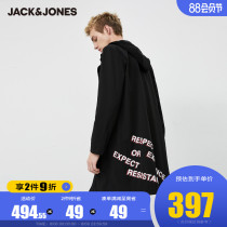 JackJones Jack Jones spring fashion letter printing hooded mid-length windbreaker jacket male 220121508