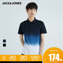 Jack Jones summer half short sleeve mens New lapel T-shirt gradient casual tide tPOLO-SHIRT top