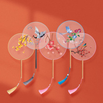 Su embroidery fan double-sided children's summer dance photography Chinese style classical embroidery long handle ancient Chinese clothing fan