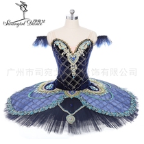 Customized professional ballet dress competition costume dark blue Childrens Ballet test performance costume TUTU skirt women