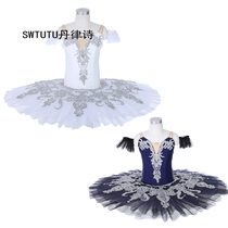Professional ballet dance clothes show competition TUTU skirt dark blue sequin puff dress custom children adult