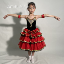 Dan Rhythm Tailored Ballet Dress Don Quixote Spanish Dance Stage Repertoire Variations Childrens Girls