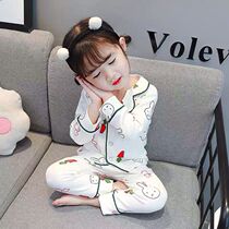 bala girl pajamas set 2021 Spring and Autumn new cotton baby long sleeve children bala haha home clothes