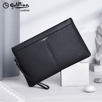 Kinley Coming Handbags Men Genuine Leather Mens Envelopes Bag Casual Business Bull Leather Hand Grab Bag Brands New Mens Style Bag