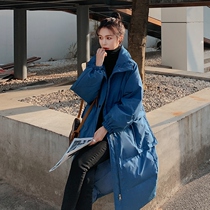 oversize down cotton jacket 2021 new womens winter thick cotton coat long knee cotton padded jacket tide ins