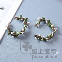 Beautiful and simple simulation green leaf bracelet dance dance wrist flower performance chorus activity hand flower wedding bridesmaid boy