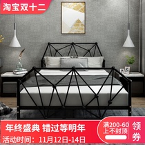 Modern minimalist European Net red iron bed 1 2 meters 1 5 meters 1 8 meters metal bed household master bedroom double iron bed