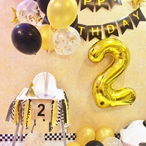 Large Number Golden Digital Aluminum Film Balloon 0-9 Baby Birthday Placement 100 Days Decoration Wedding House Placement 32 inch