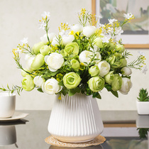 Flowers on the refrigerator living room fake flowers decorative dining table simulation of flowers European-style dried flower pots home tea table ornaments