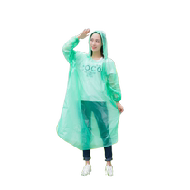 Disposable conjoined adult raincoat long large size plus fat for men and women large full body Green thin transparent