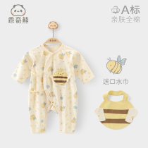 Well behay chummy first birth baby strap one-piece clothes spring summer pure cotton newborn butterfly clothes monk served long sleeve sleeping clothes