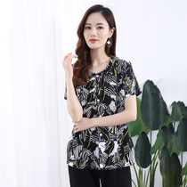 Clearance thin mother open button short sleeve shirt old man cotton silk clothes female middle-aged and elderly mother dress cotton silk single shirt