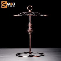 Gna red wine cup holder household goblet shelf European retro creative upside down wine glass 6 shelf ornaments