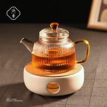 Han Xianghua Teacup set Candle heating boiled camellia teapot Glass Female English Afternoon tea tea set Fruit teapot