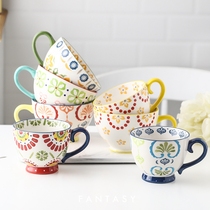 Mingcha Cup hand-painted underglaze American large-capacity breakfast Cup home drinking cup beautiful cup