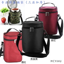 Thickened insulation barrel sleeve sealed waterproof inner sleeve round portable lunch box carrying pot bag with rice bag