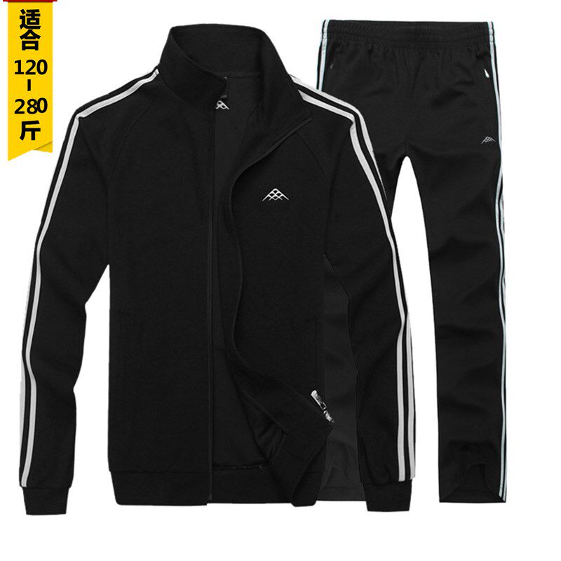 Spring extra-large size fitness sportswear set mens security clothes fat casual fat man plus fat man plus size loose two-piece set