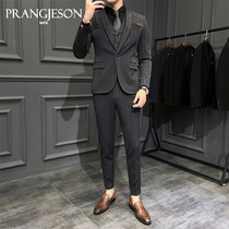  2021 suit suit Mens plaid groom wedding dress Business casual work suit Interview professional wear