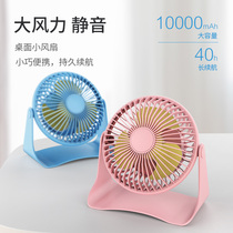  USB desktop small fan Mini small rechargeable on-stage fan Office big wind portable mute