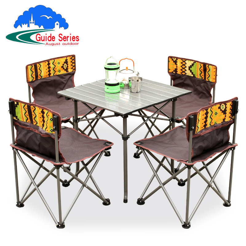 [$73.78] GUIDE SERIES outdoor folding table and chairs five 5-piece