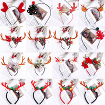 Christmas hoop Christmas hat headband children headgear hairclip adult snowman antler antler head buckle decoration dress up gift