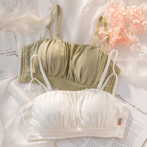 Bandeau underwear strapless women without steel rings thin section big chest showing primary school students high school girls beautiful back bra cover summer