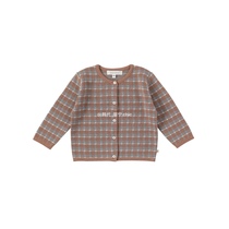 Spot South Korean child clothing Benebene high quality French style retro plaid temperament knitted cardiolu